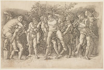 Bacchanal with Silenus by Andrea Mantegna